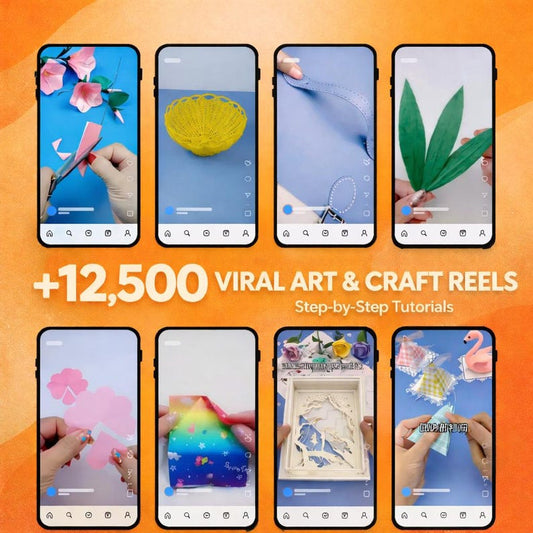 12,500+ Art & Craft Reels Bundle (PLR, MRR)