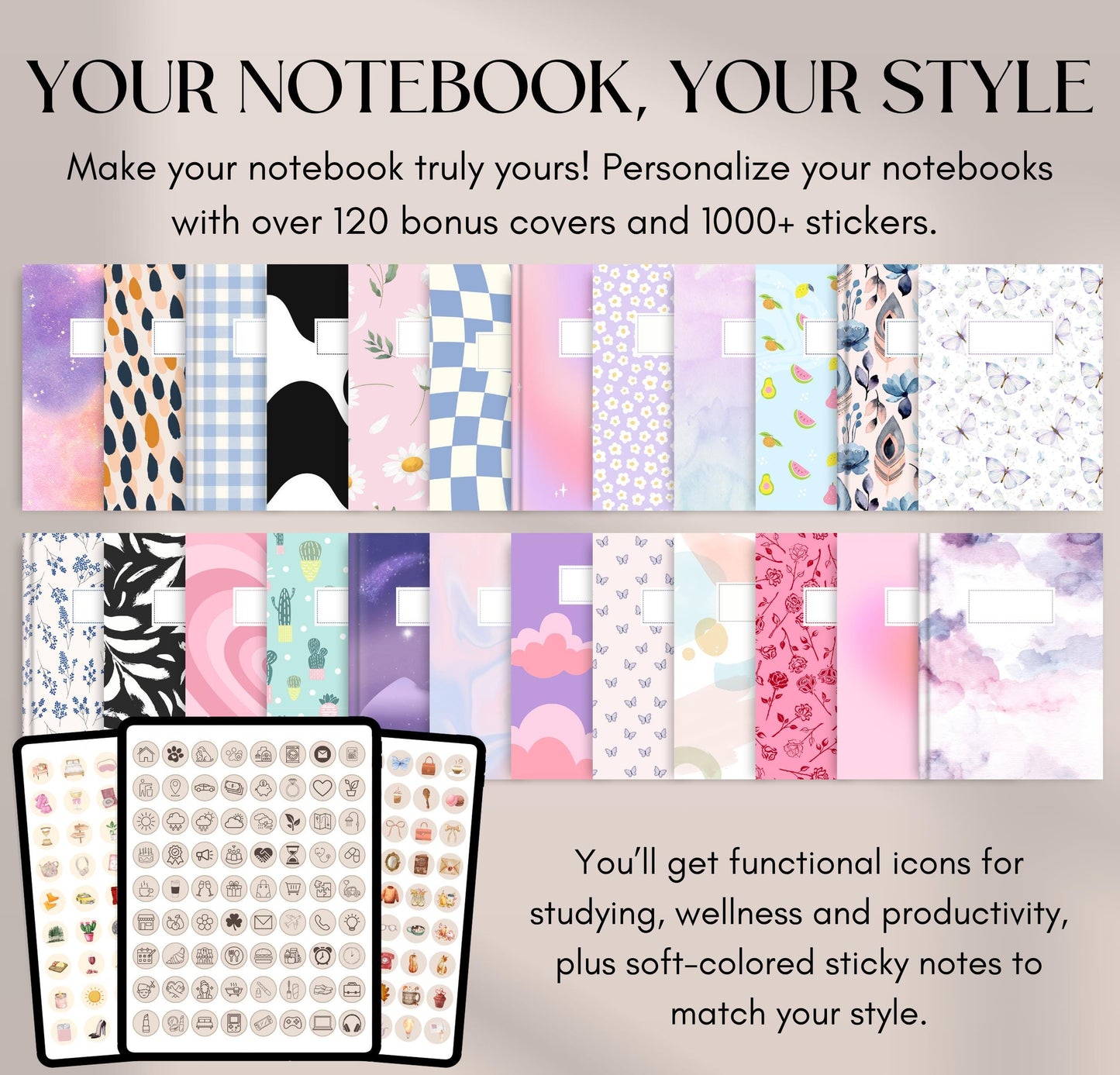Digital Notebook with Tabs for GoodNotes