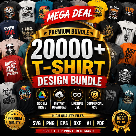 20,000 Retro Vintage T-Shirt Design Bundle
