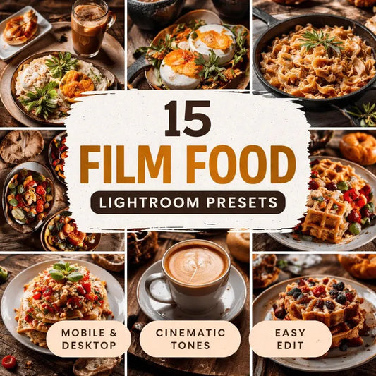 15 Film Food Lightroom Presets – Cinematic Style