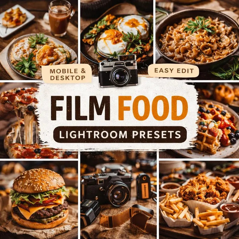 15 Film Food Lightroom Presets – Cinematic Style