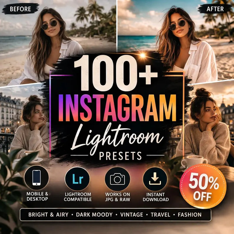 100 Instagram Lightroom Presets Bundle