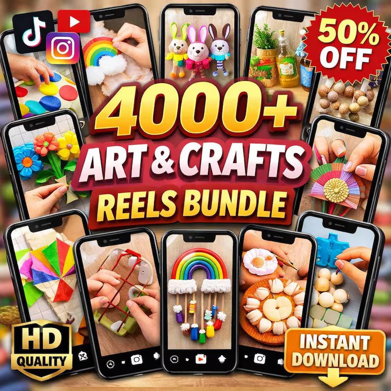 4000 Arts & Crafts Reels Bundle – DIY Videos