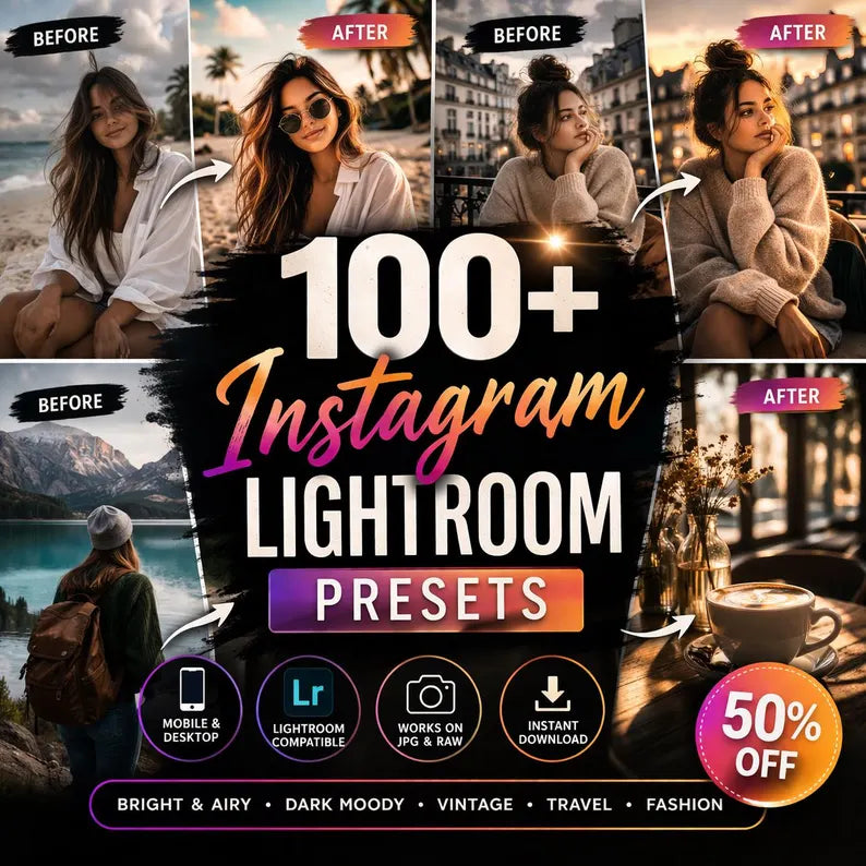 100 Instagram Lightroom Presets Bundle