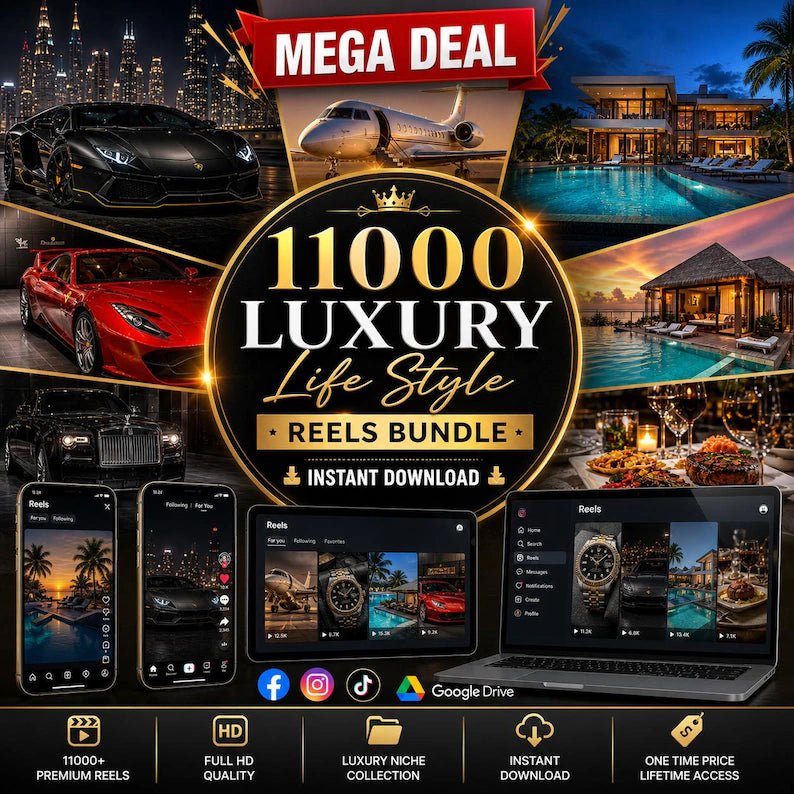 Luxury Lifestyle Reels Bundle – Social Media Content