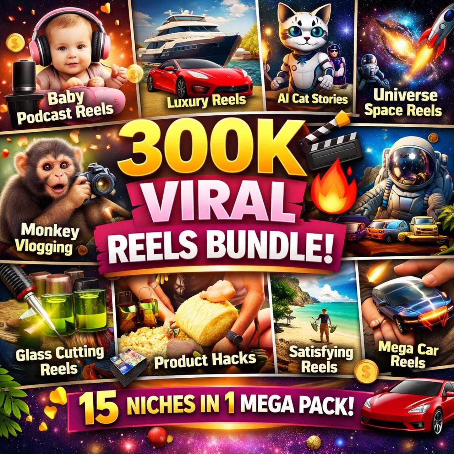 300K Viral Reels Mega Bundle – AI Content