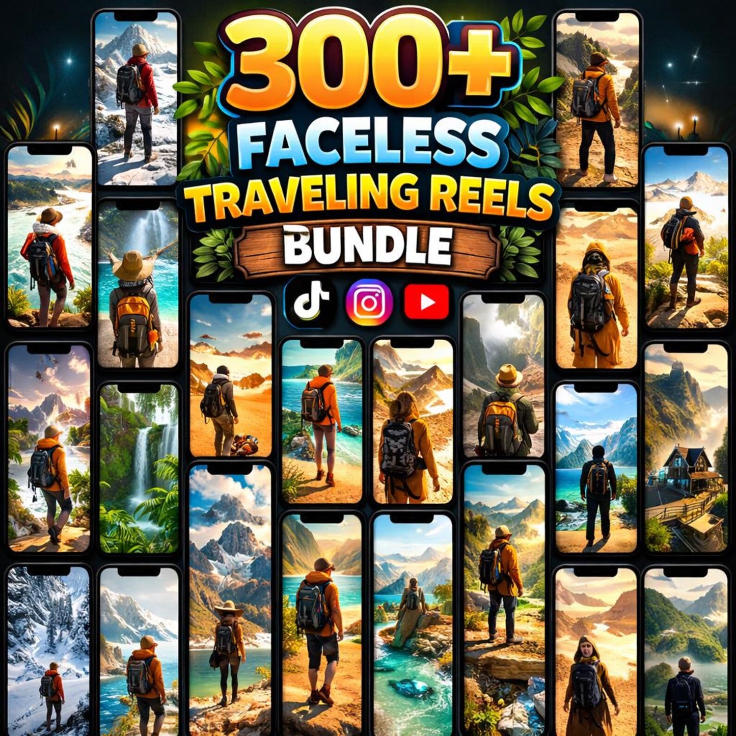 300 Faceless Travel Reels Bundle