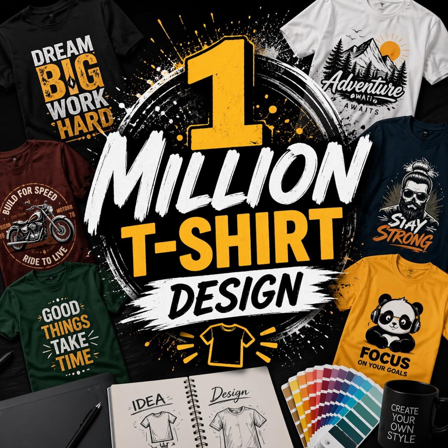 1 Million T-Shirt Designs Bundle Mega