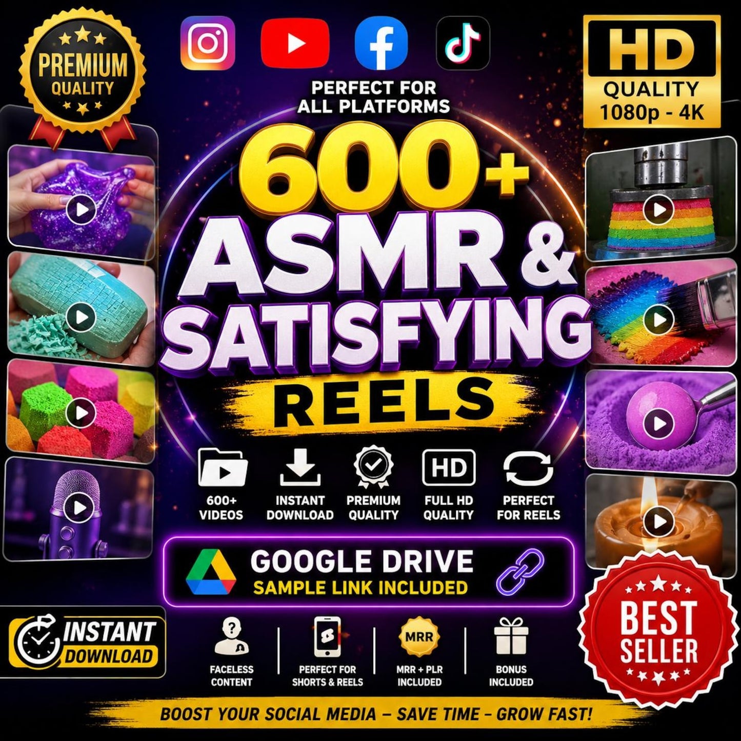 600 Satisfying ASMR Cutting Reels Bundle