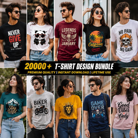 20,000 Retro Vintage T-Shirt Design Bundle