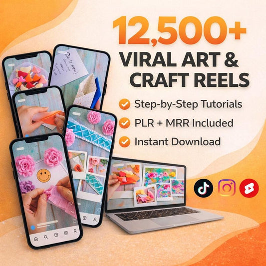 12,500+ Art & Craft Reels Bundle (PLR, MRR)
