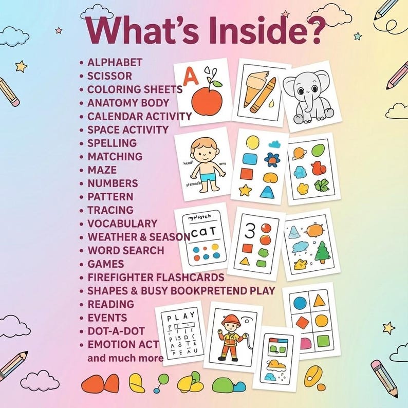 Kids Learning Activities Bundle | 33,500+ Educational Kids Resources Coloring Books, Worksheets (PLR, MRR)