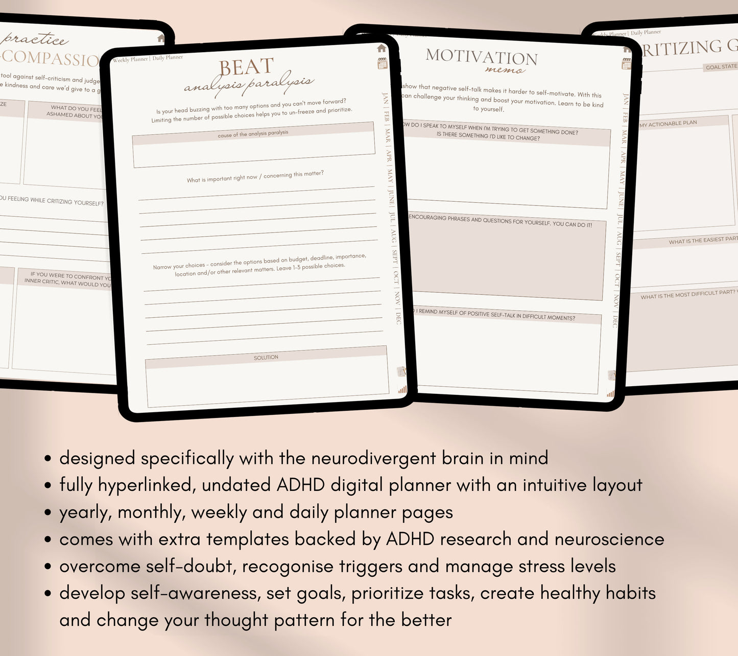 ADHD Digital Planner – Undated Daily Planner