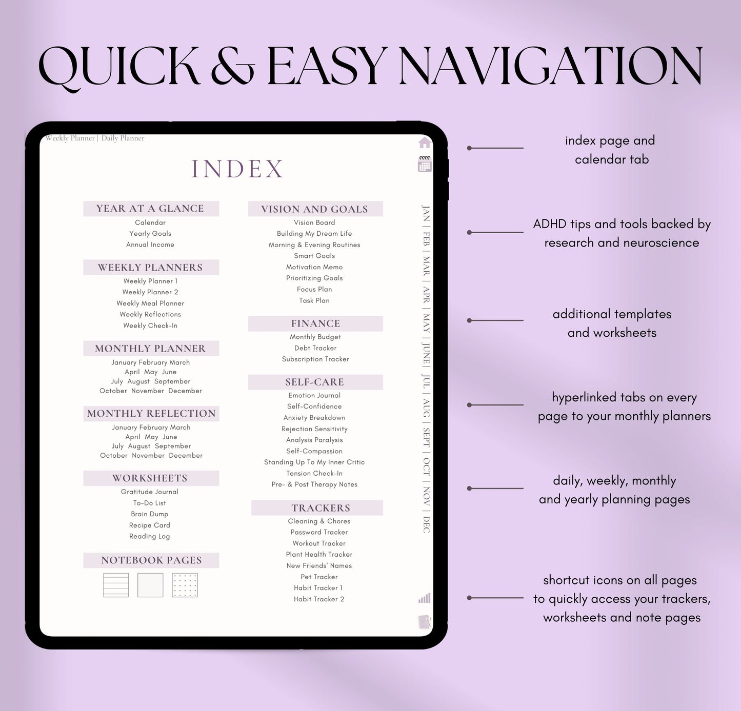 ADHD Digital Planner Undated