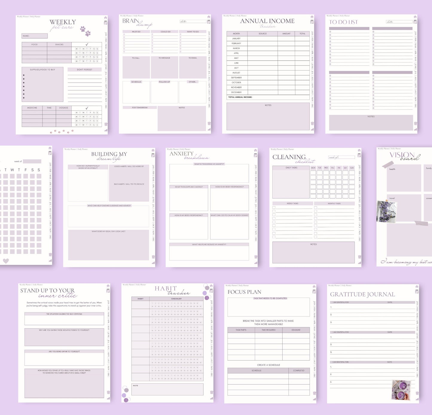 ADHD Digital Planner Undated