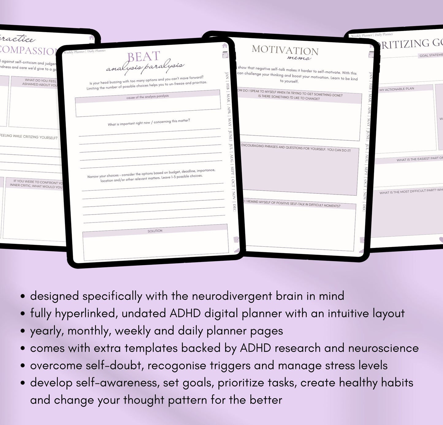 ADHD Digital Planner Undated