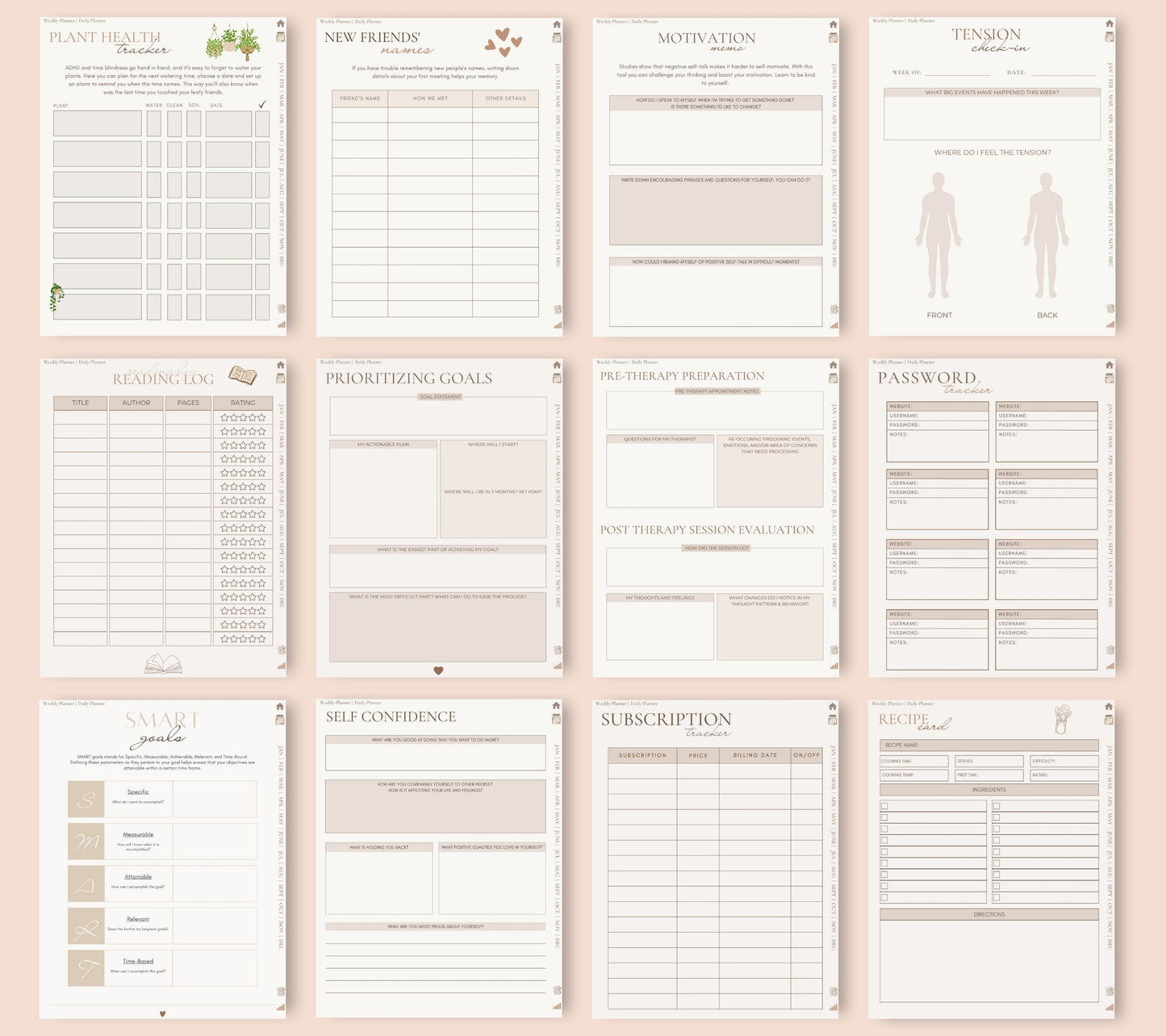 ADHD Digital Planner – Undated Daily Planner