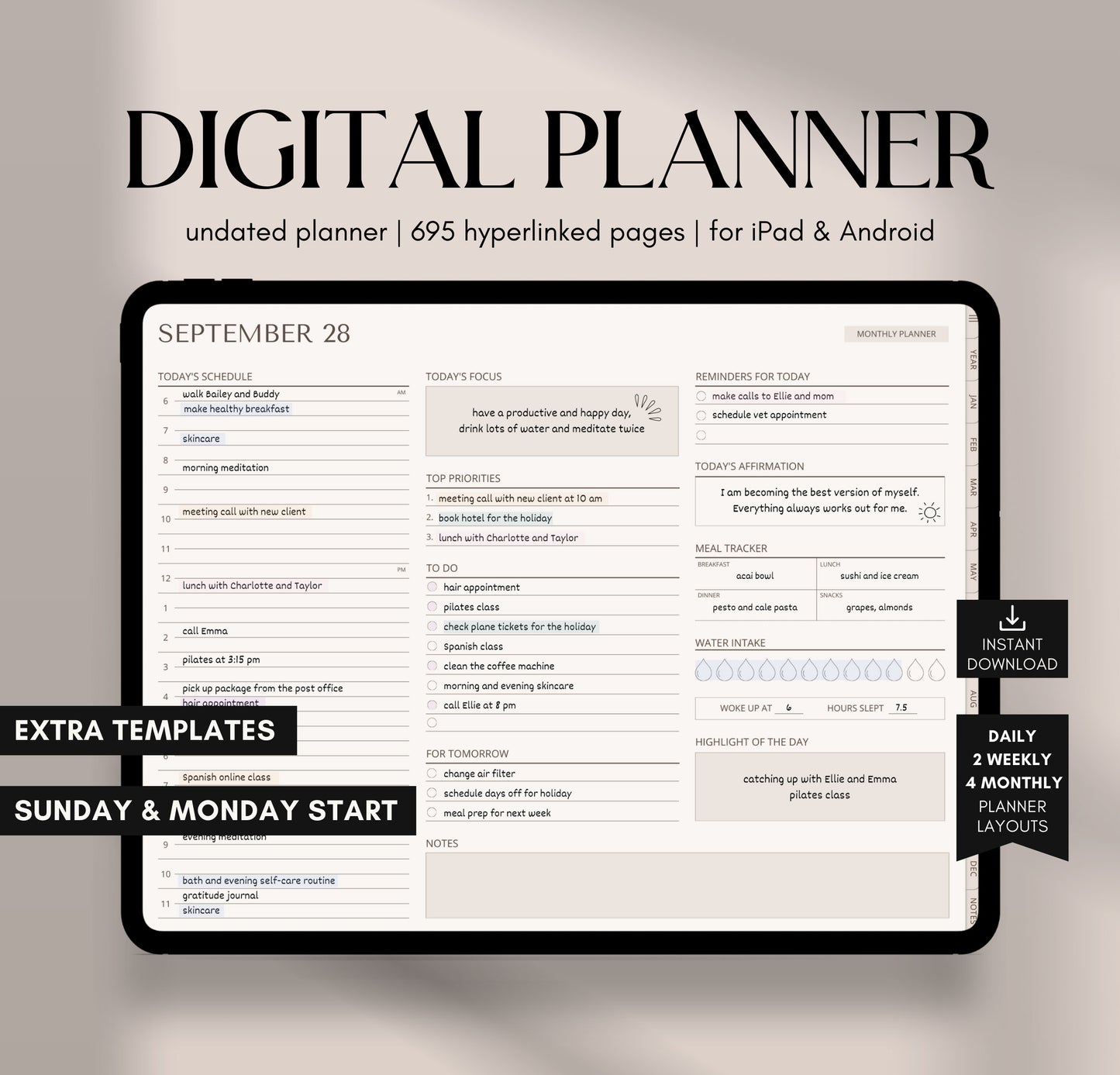 Digital Planner Undated GoodNotes Pro