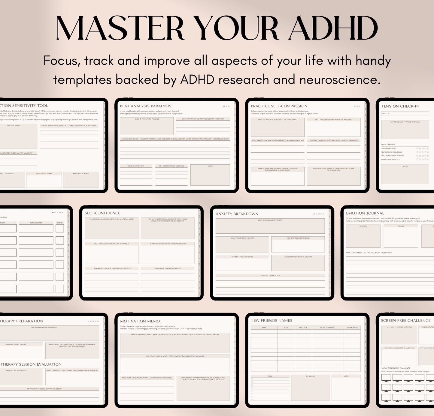 ADHD Digital Planner Undated