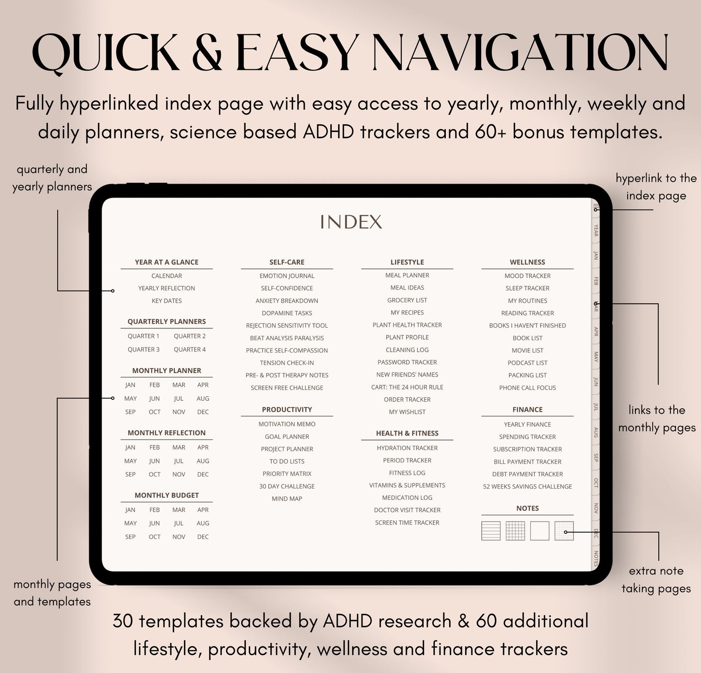 ADHD Digital Planner Undated