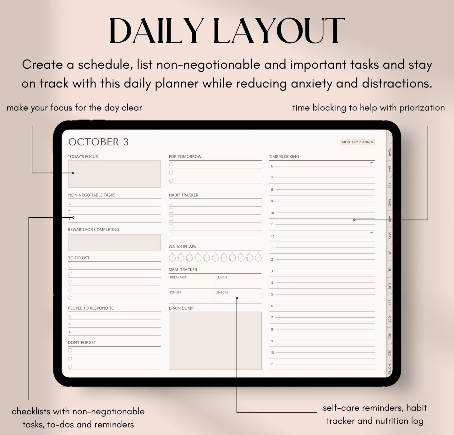 ADHD Digital Planner Undated