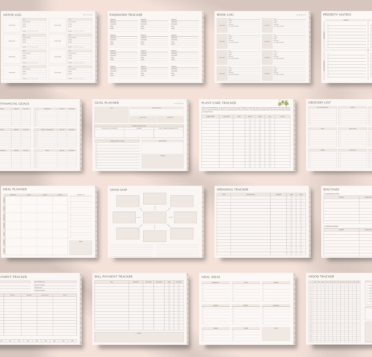 ADHD Digital Planner Undated