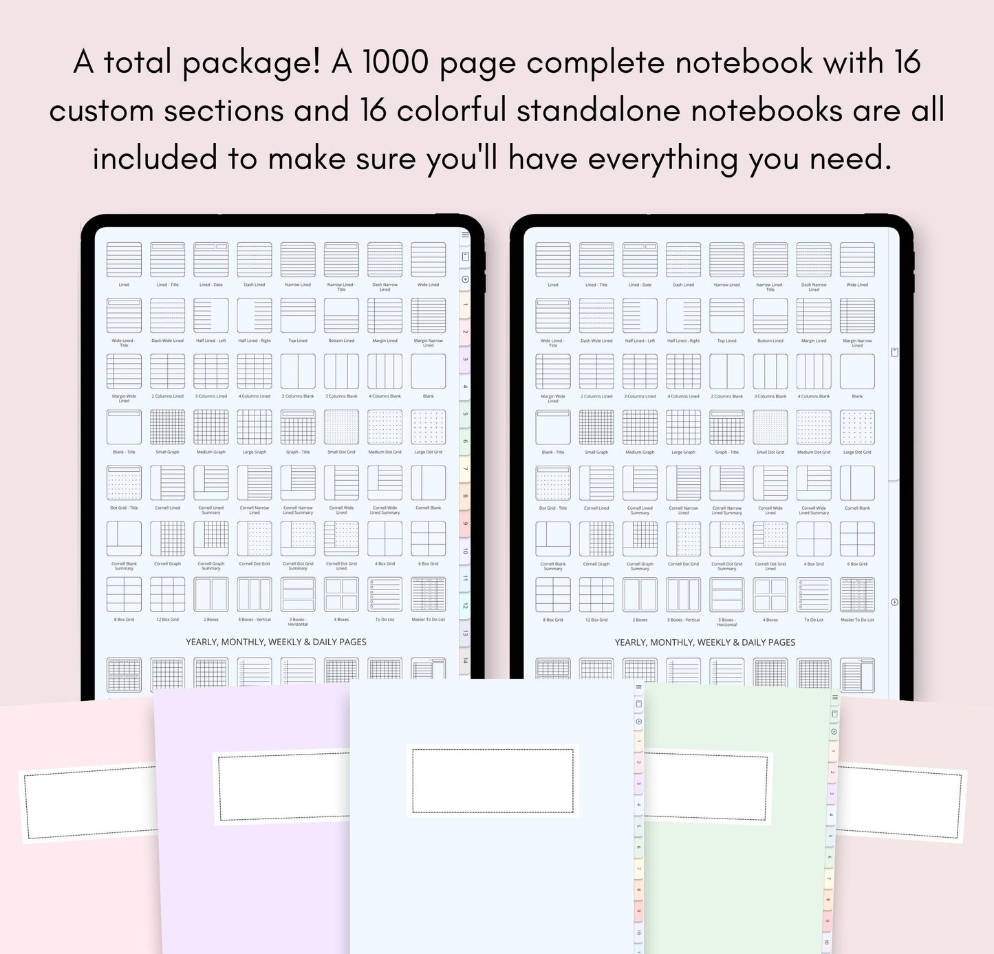 Digital Notebook with Tabs