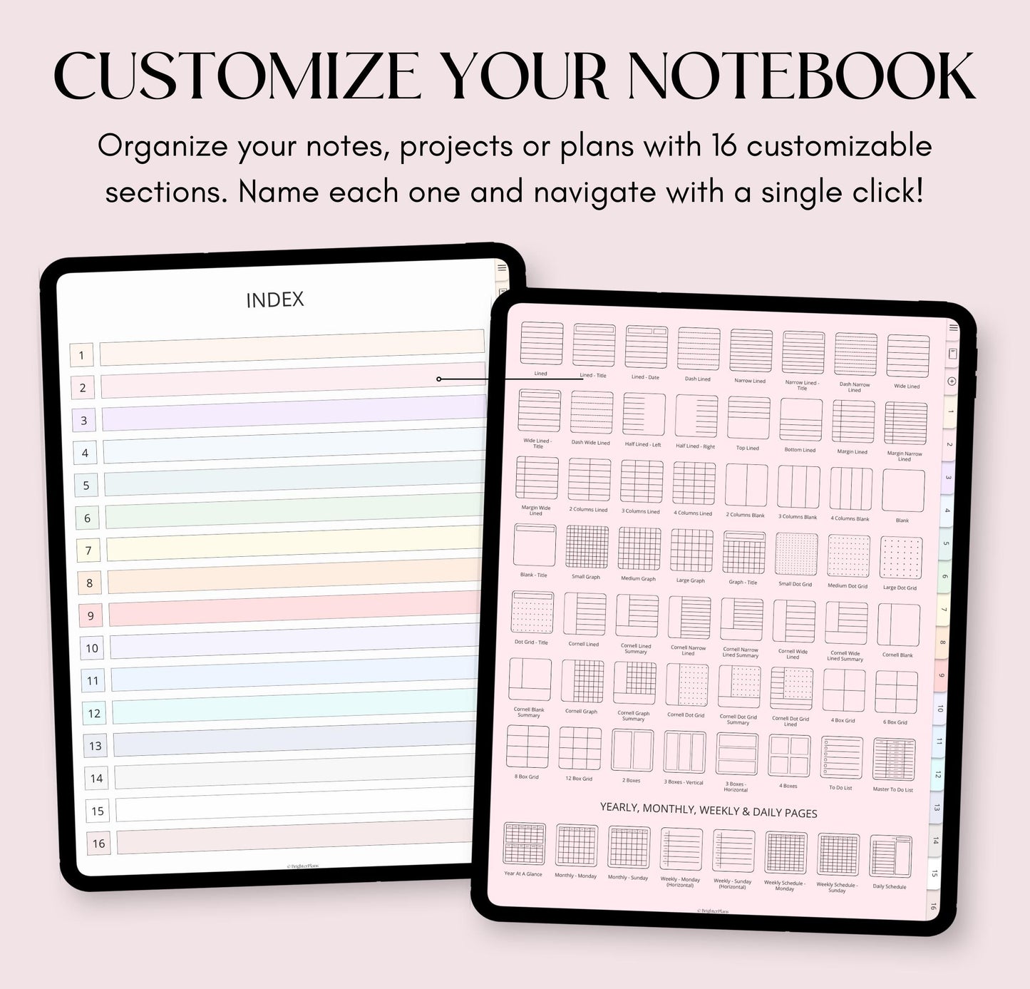 Digital Notebook with Tabs