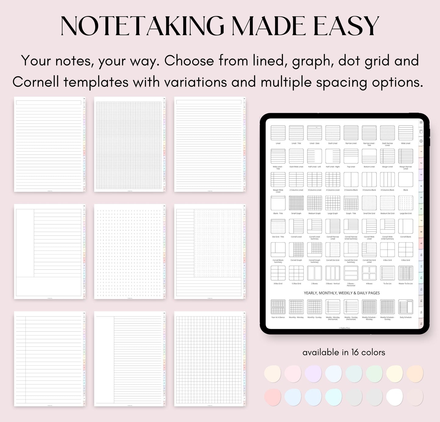 Digital Notebook with Tabs