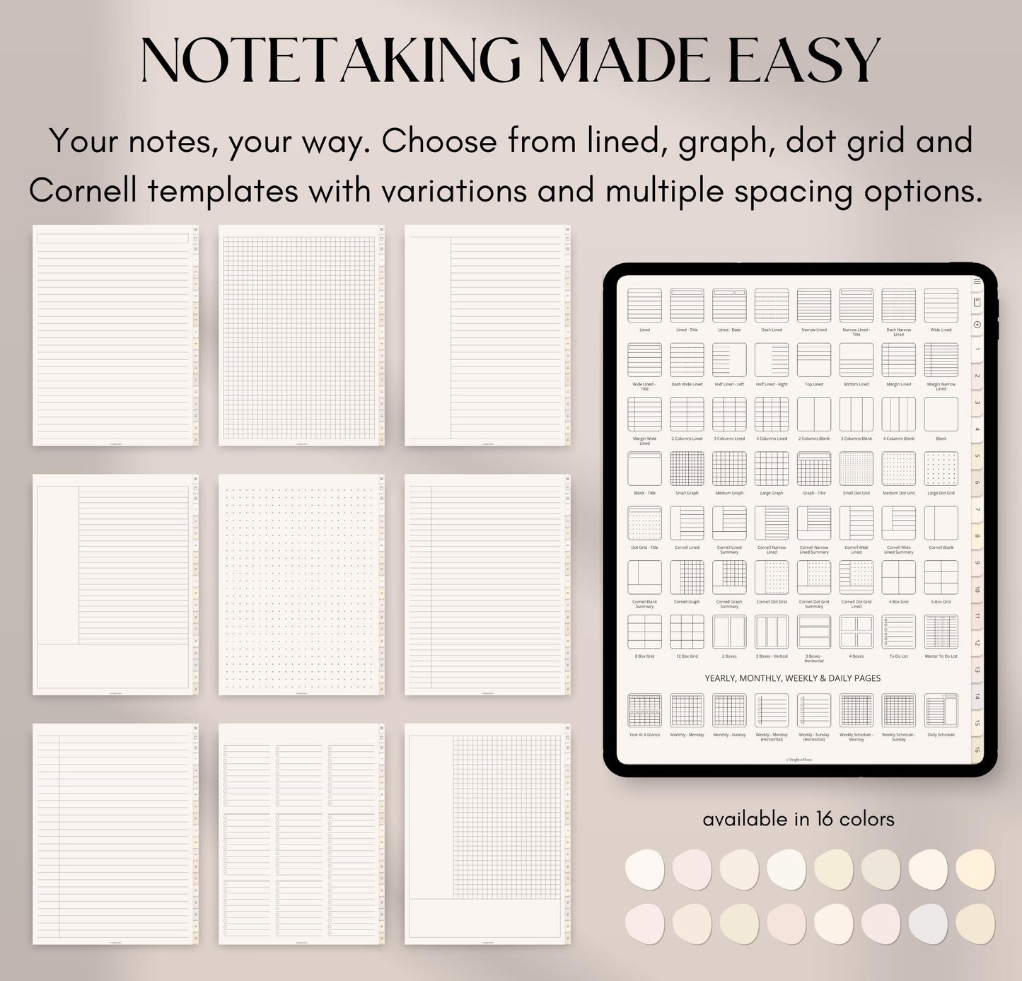 Digital Notebook with Tabs for GoodNotes