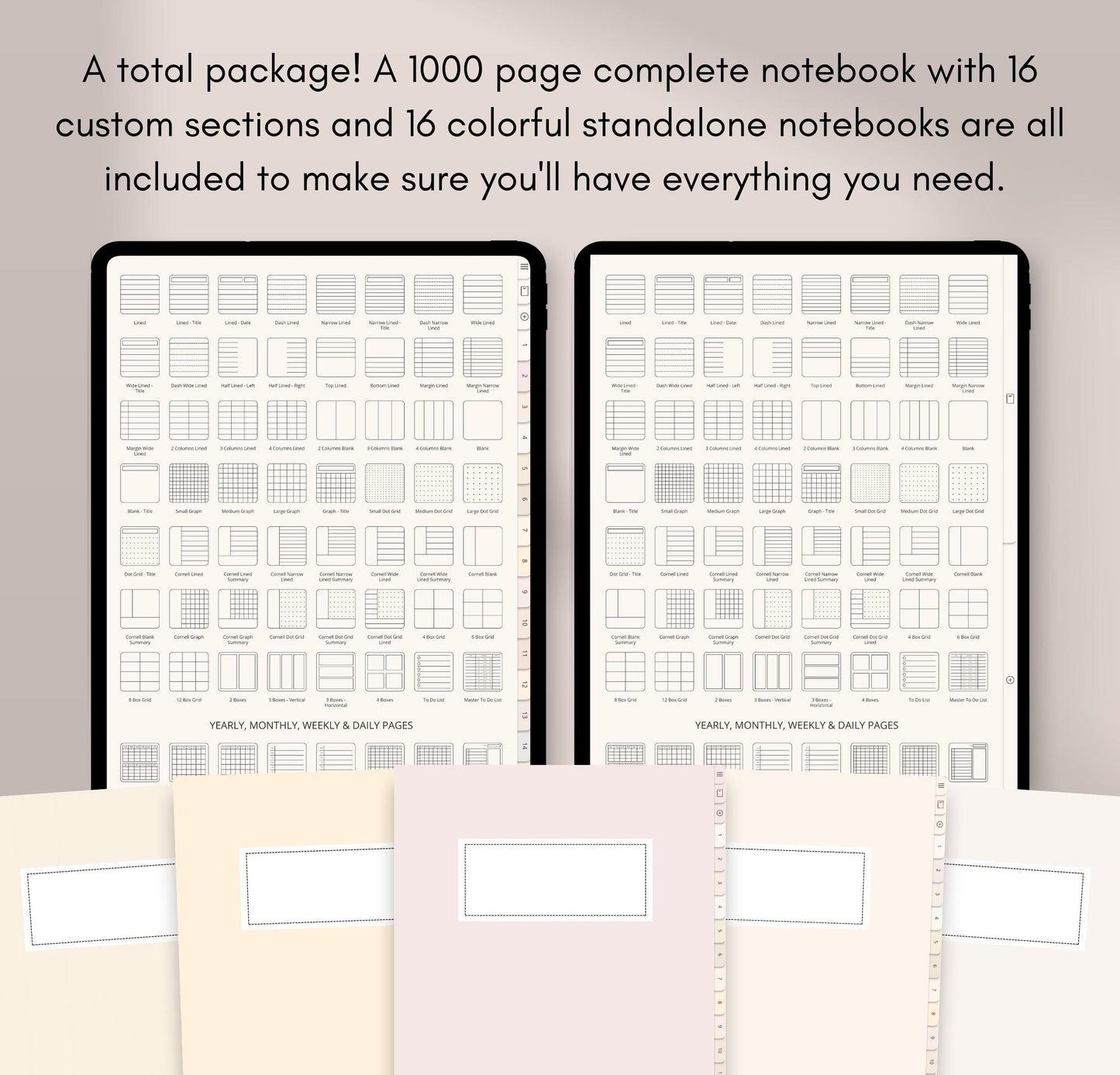 Digital Notebook with Tabs for GoodNotes
