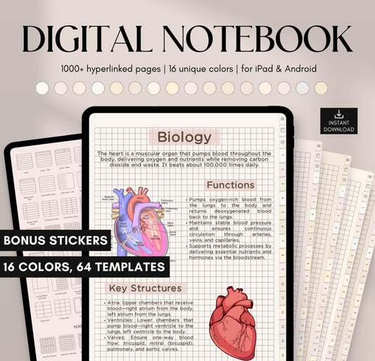 Digital Notebook with Tabs for GoodNotes