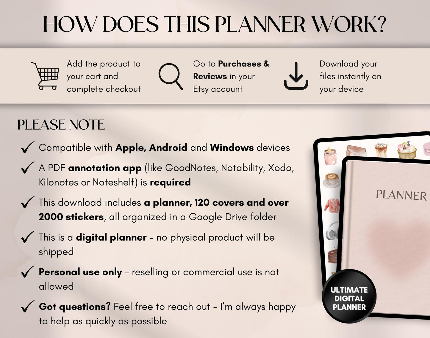 Digital Planner Undated – iPad & Android