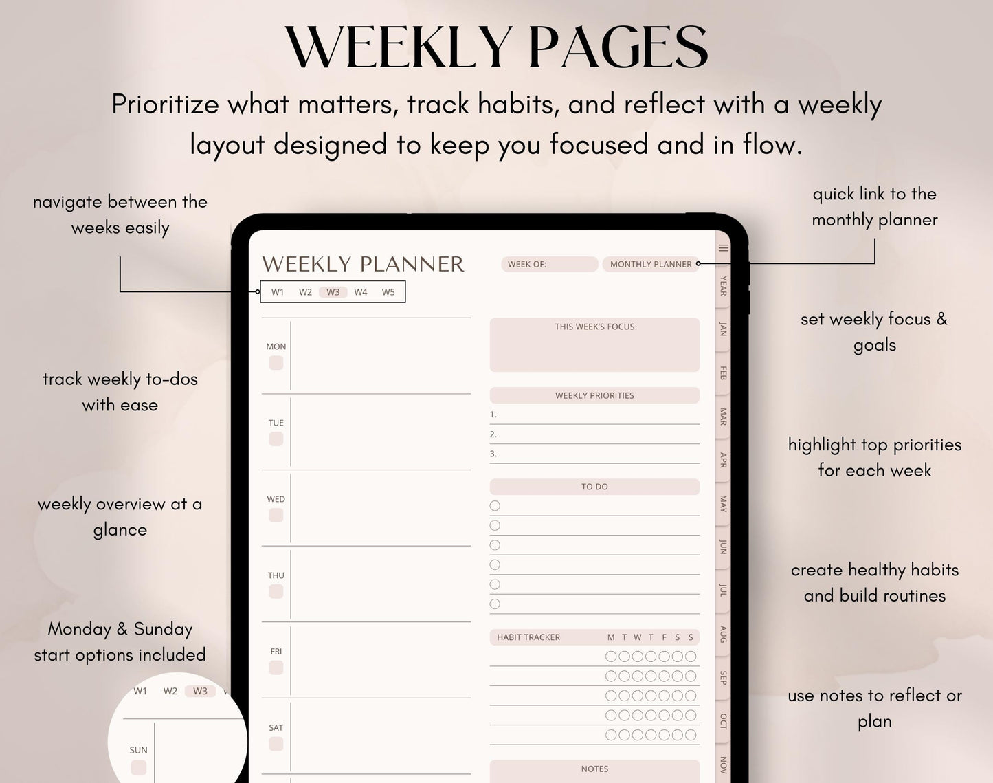 Digital Planner Undated – iPad & Android