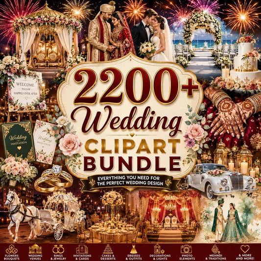 2200 Floral Wedding Clipart Bundle