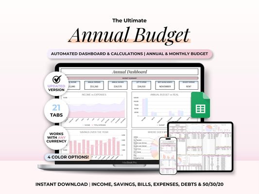 Annual Monthly Budget Spreadsheet