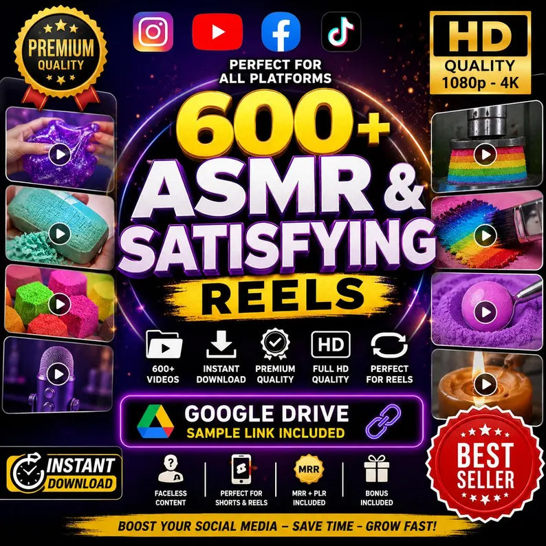 600 Satisfying ASMR Cutting Reels Bundle